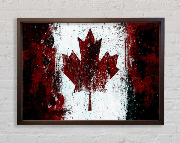 Canadian Grunge Flag Framed Print