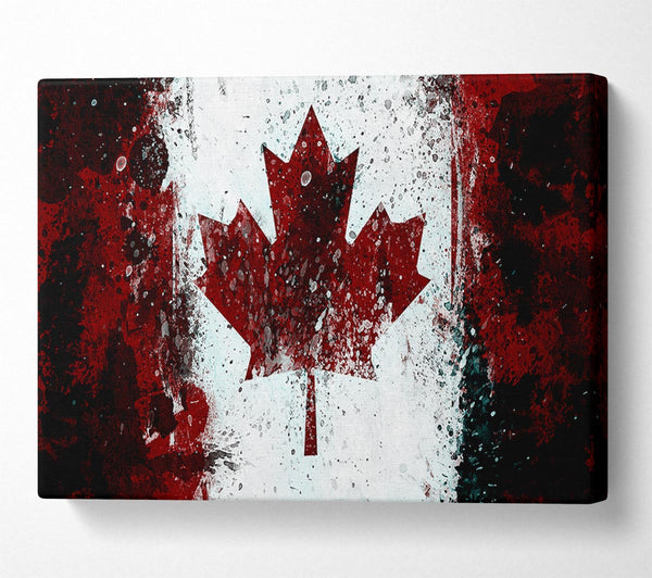  A Canvas Print of Canadian Grunge Flag Canvas Wall Art