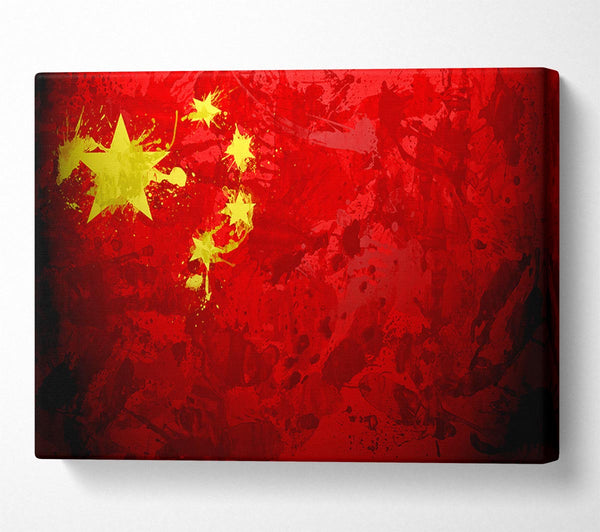  A Canvas Print of China Flag Grunge Canvas Wall Art
