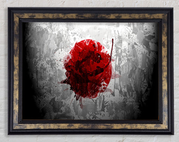 Japan Grunge Flag Framed Print