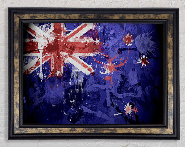 New Zealand Flag Grunge Framed Print