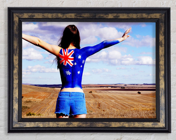Australian Flag Woman Framed Print