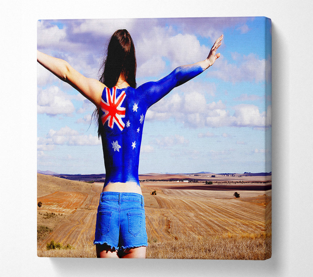  A Canvas Print of Australian Flag Woman Canvas Art