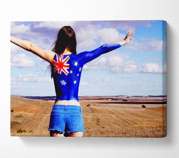  A Canvas Print of Australian Flag Woman Canvas Art