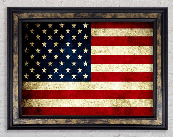 Grunge Flag Of America Framed Print