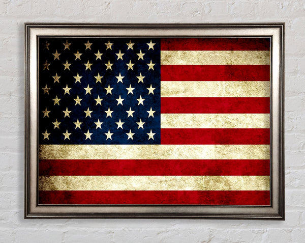 Grunge Flag Of America Framed Print