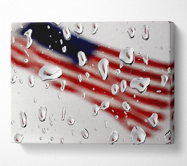  A Canvas Print of American Flag Droplet Canvas Art