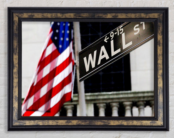 Wall Street Flag Framed Print