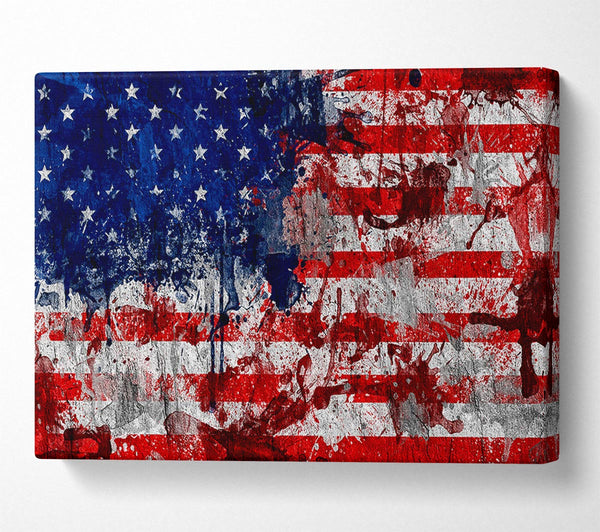  A Canvas Print of Usa American Flag Grunge Canvas Wall Art