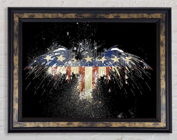 American Flag Eagle Framed Print