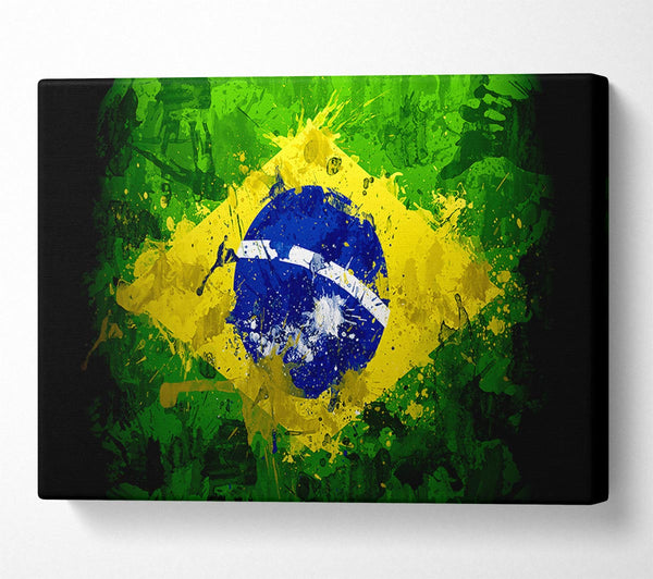  A Canvas Print of Brazilian Flag Grunge Canvas Art