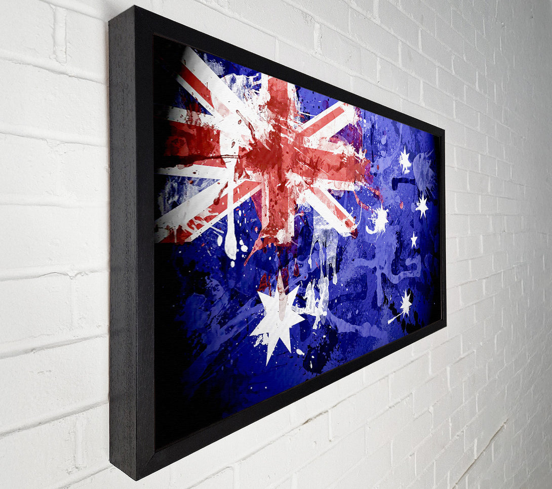  A Canvas Print of Australian Grunge National Flag Canvas Art