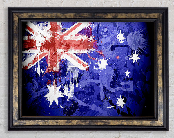 Australian Grunge National Flag Framed Print