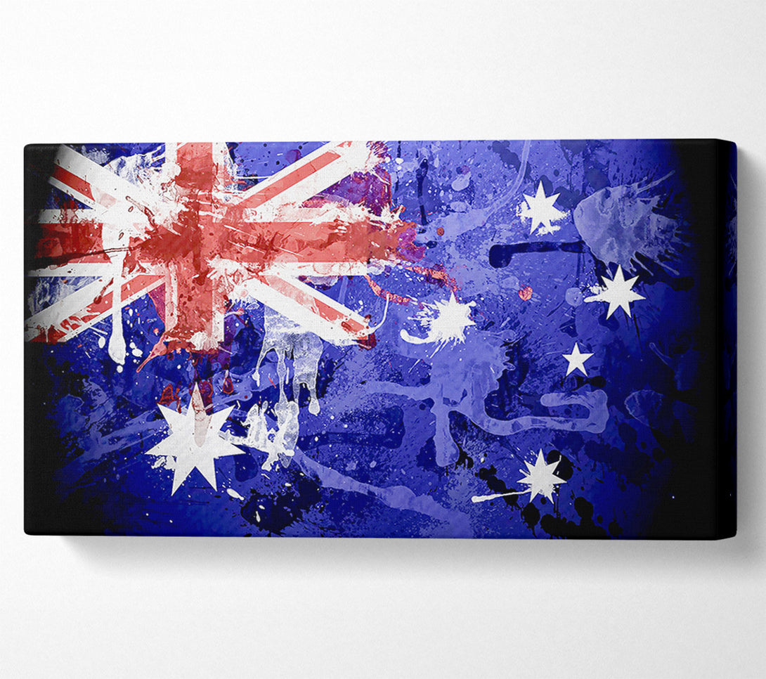  A Canvas Print of Australian Grunge National Flag Canvas Art