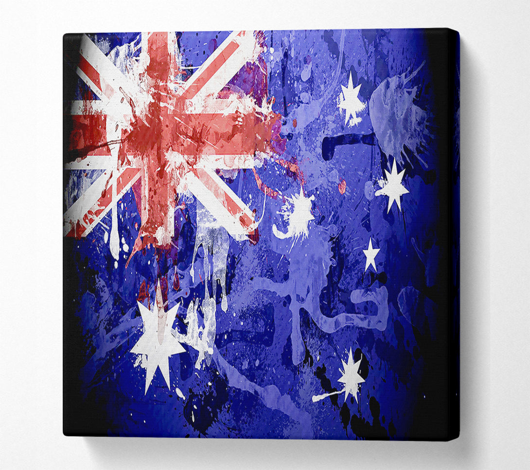  A Canvas Print of Australian Grunge National Flag Canvas Art
