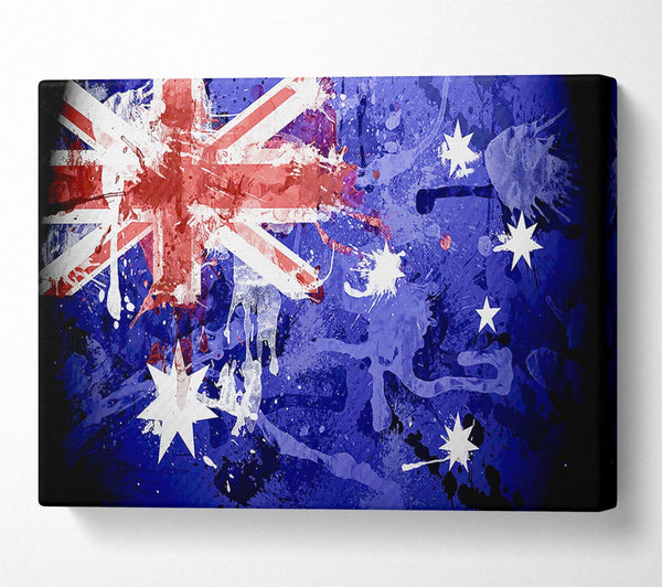  A Canvas Print of Australian Grunge National Flag Canvas Art
