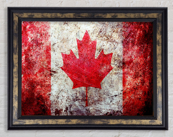Canada Flag Grunge Framed Print