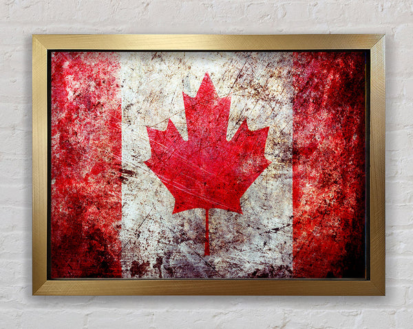 Canada Flag Grunge Framed Print