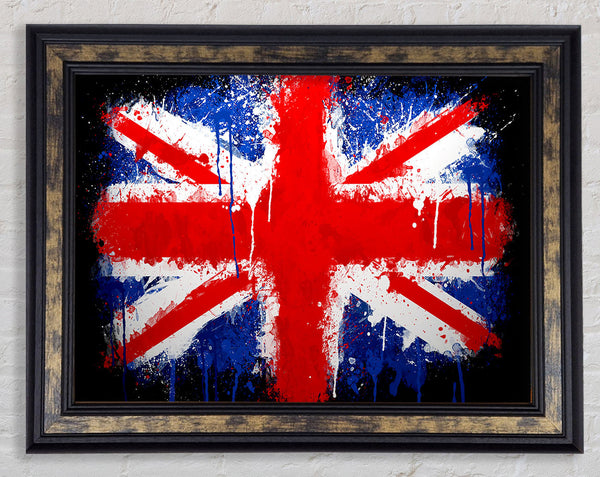 Grunge Flag Uk Framed Print