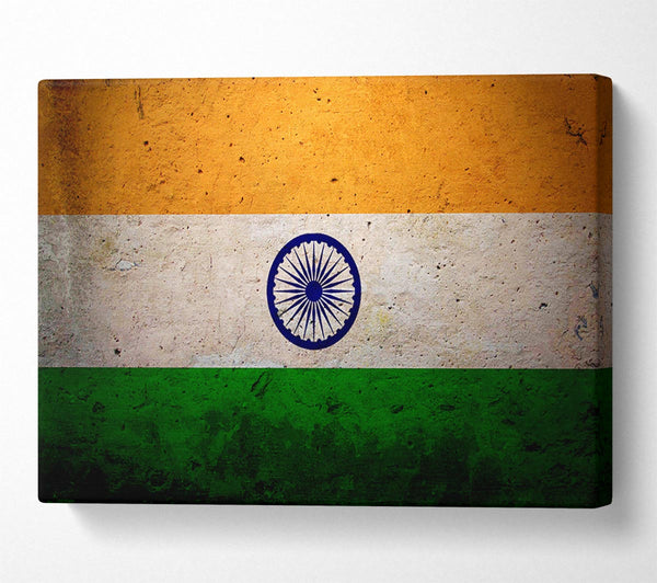  A Canvas Print of Indian Grunge Flag Canvas Print