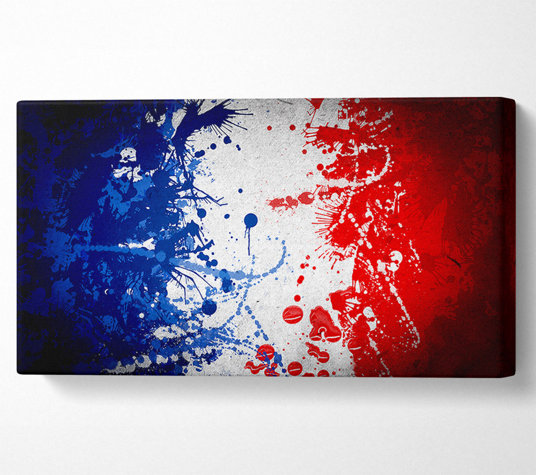  A Canvas Print of French Flag Grunge Canvas Art