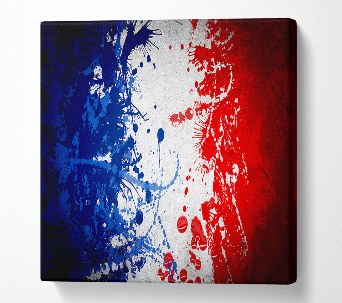  A Canvas Print of French Flag Grunge Canvas Art