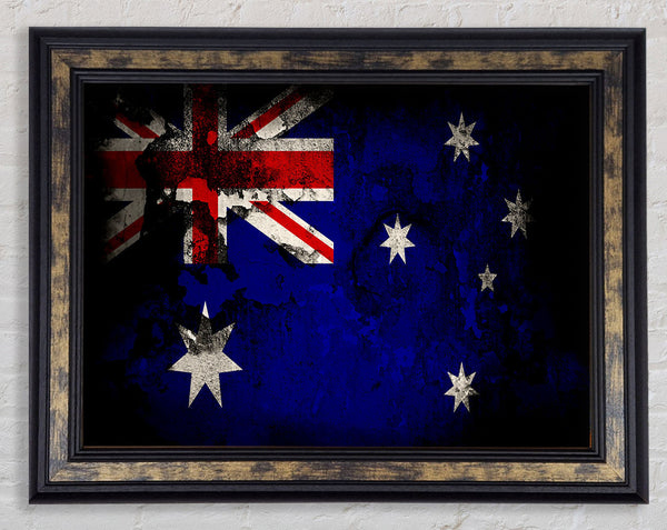 Australian Flag Grunge Framed Print