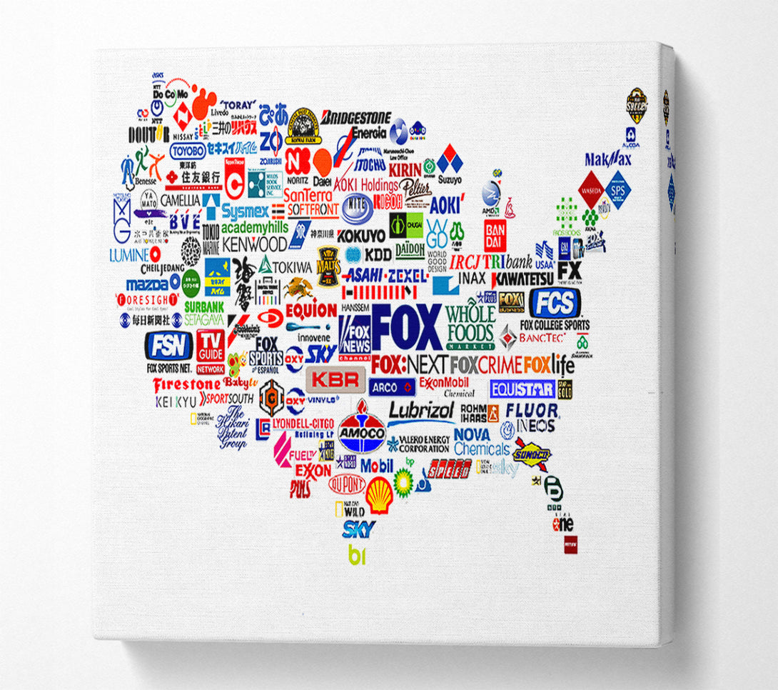 A Canvas Print of Usa Brands Canvas Wall Art