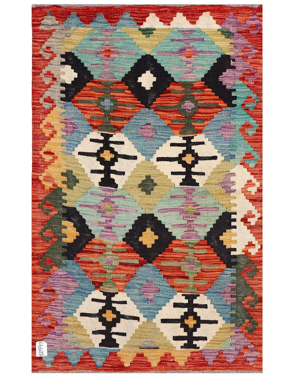 Maimana Afghanistan Kilim Rug - 118 x 77 cm