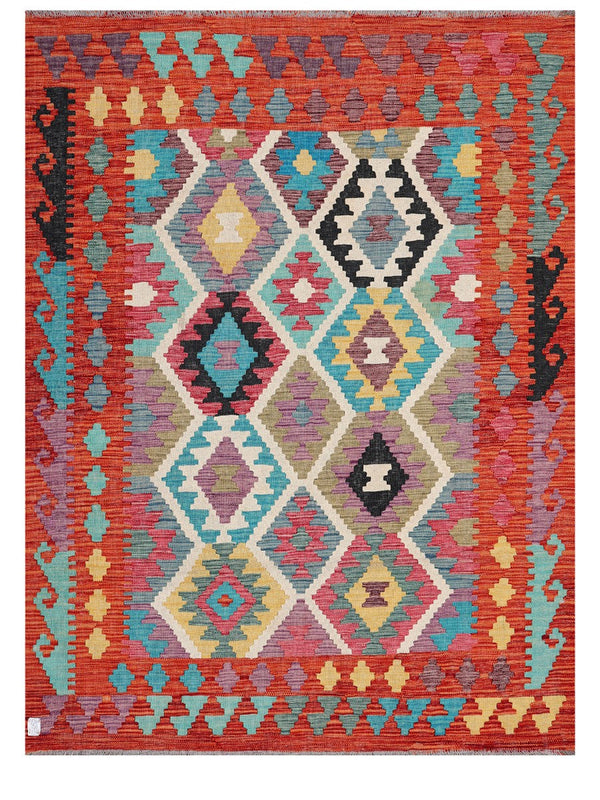 Maimana Afghanistan Kilim Rug - 194 x147 cm