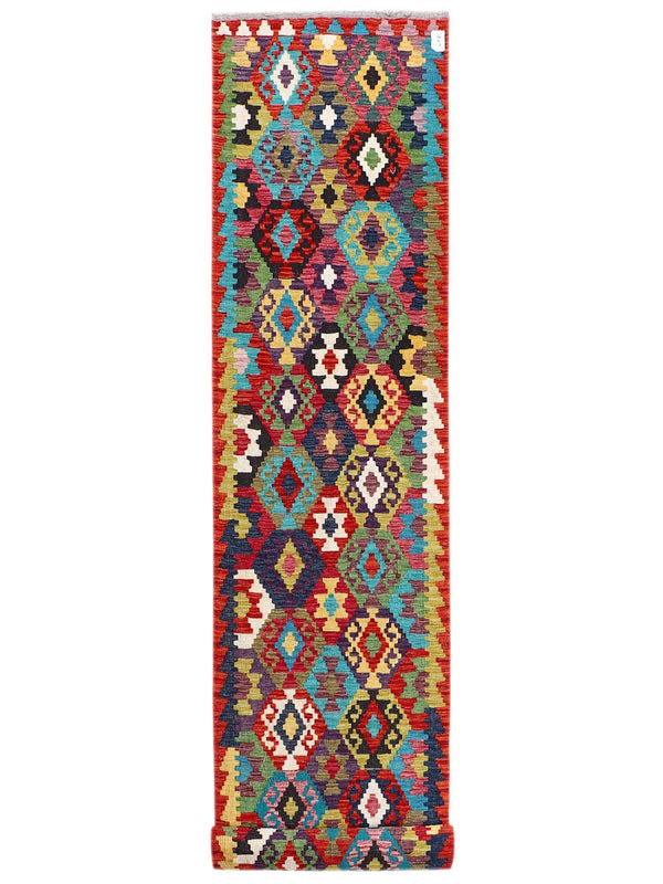 Maimana Afghanistan Kilim Runner - 388 x 87 cm
