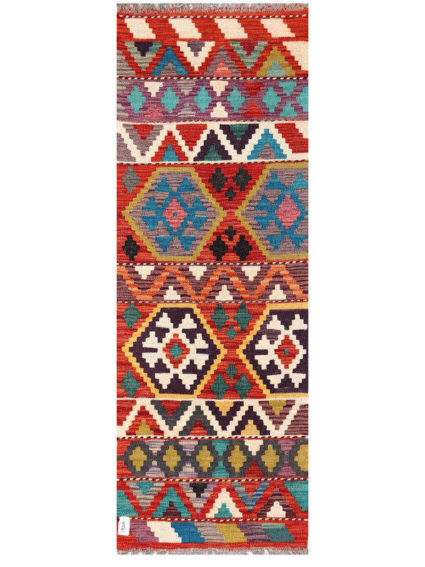 Maimana Afghanistan Kilim Rug - 178 x62 cm