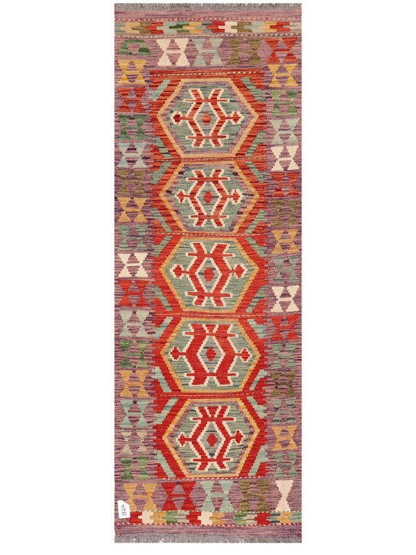 Maimana Afghanistan Kilim Rug - 187 x65 cm