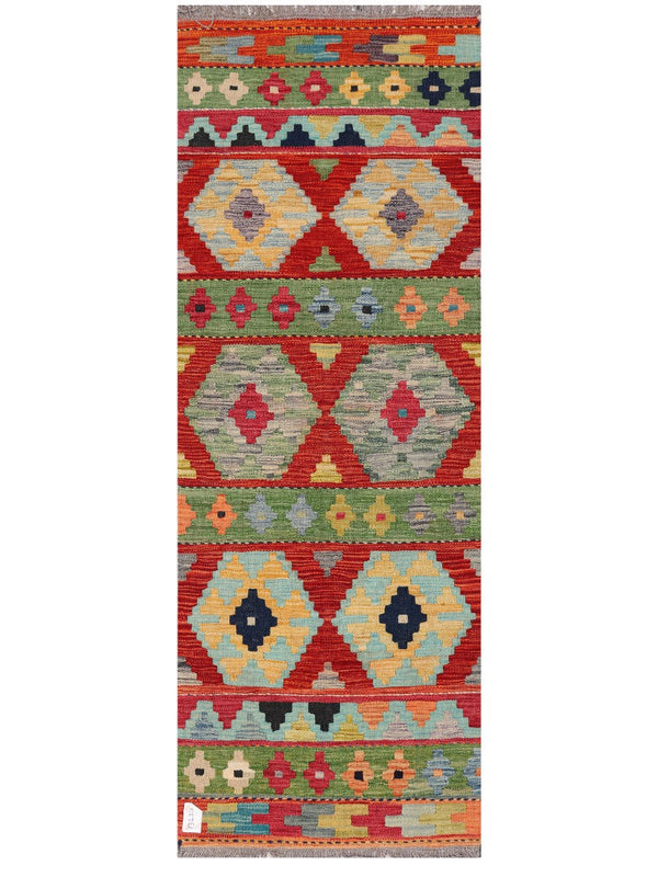 Maimana Afghanistan Kilim Rug - 182 x62 cm