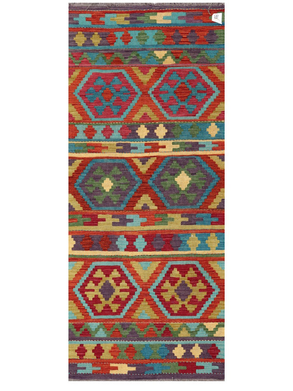 Maimana Afghanistan Kilim Rug - 196 x81 cm