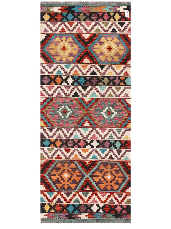 Maimana Afghanistan Kilim Rug - 198 x81 cm