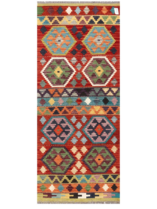 Maimana Afghanistan Kilim Rug - 196 x80 cm