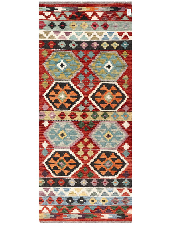 Maimana Afghanistan Kilim Rug - 202 x85 cm