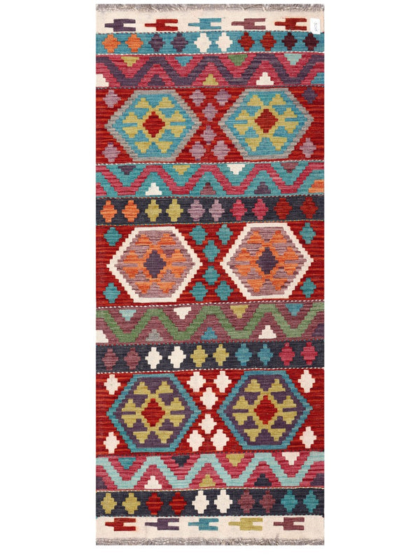 Maimana Afghanistan Kilim Rug - 199 x84 cm