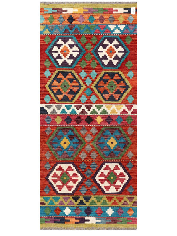 Maimana Afghanistan Kilim Rug - 193 x82 cm