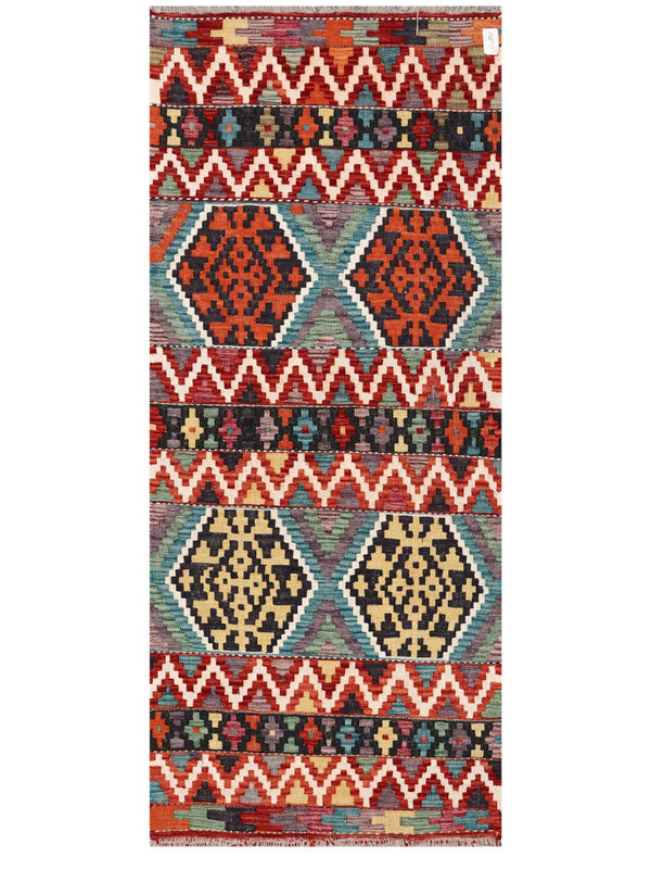 Maimana Afghanistan Kilim Rug - 193 x81 cm