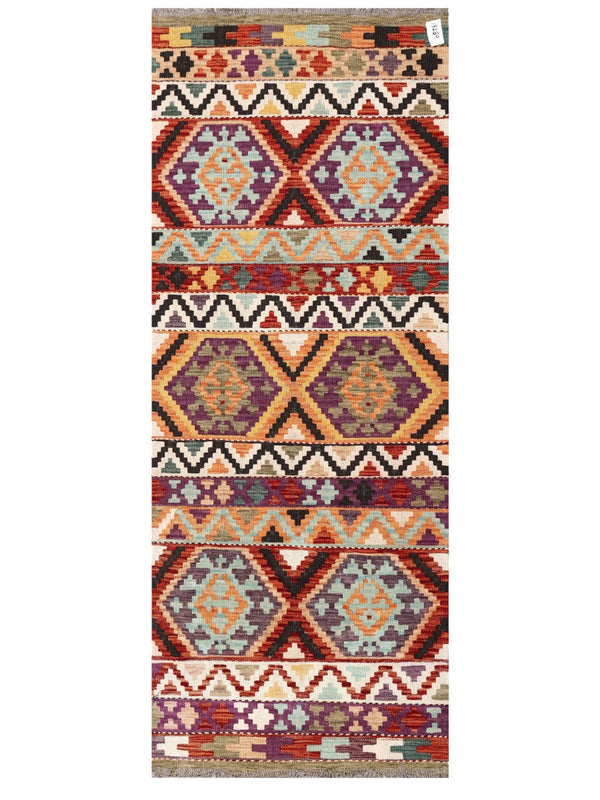Maimana Afghanistan Kilim Rug - 197 x76 cm