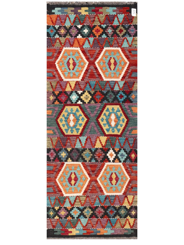 Maimana Afghanistan Kilim Rug - 194 x74 cm