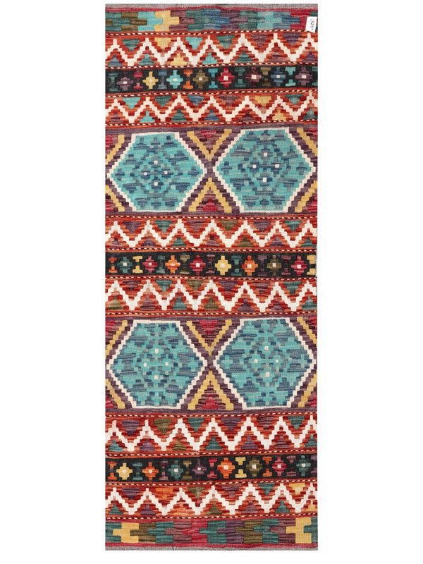 Maimana Afghanistan Kilim Rug - 203 x79 cm