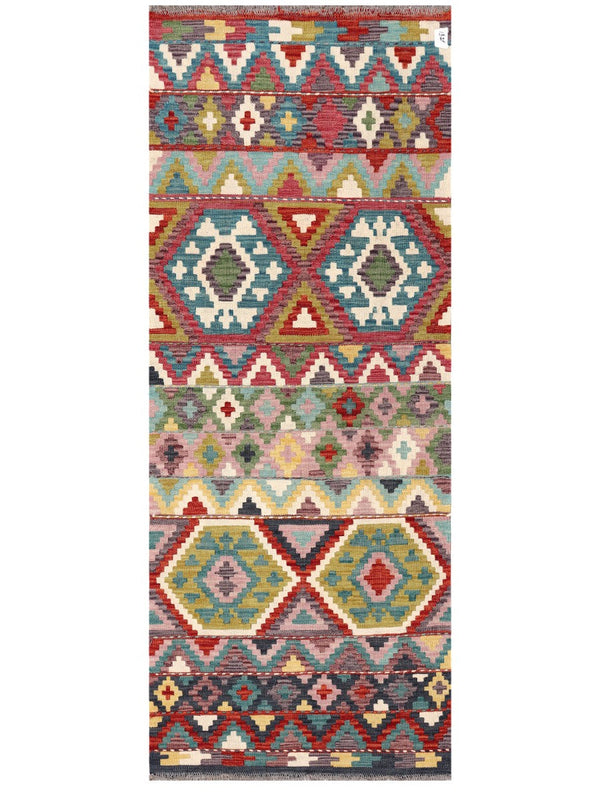 Maimana Afghanistan Kilim Rug - 200 x78 cm