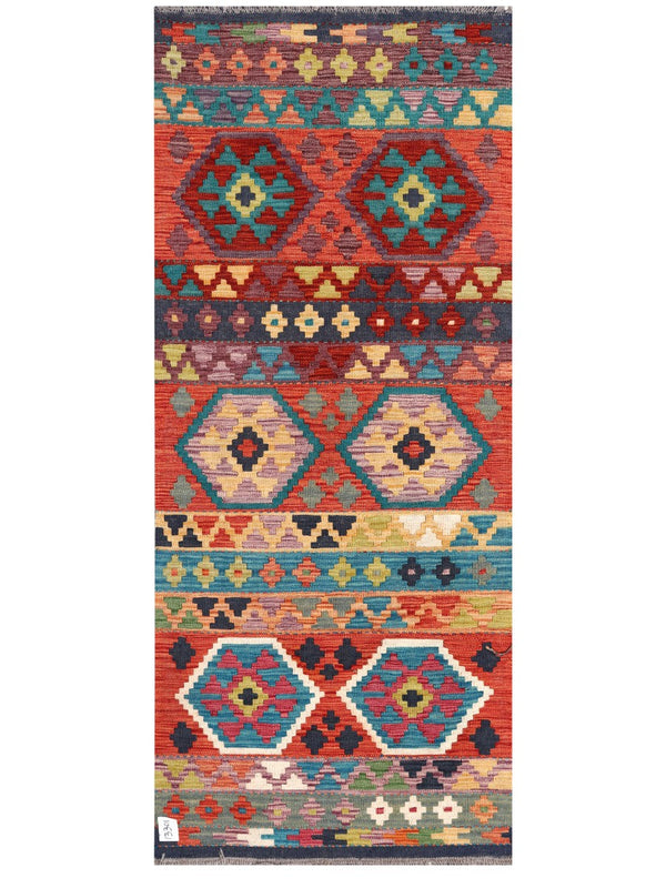 Maimana Afghanistan Kilim Rug - 199 x83 cm
