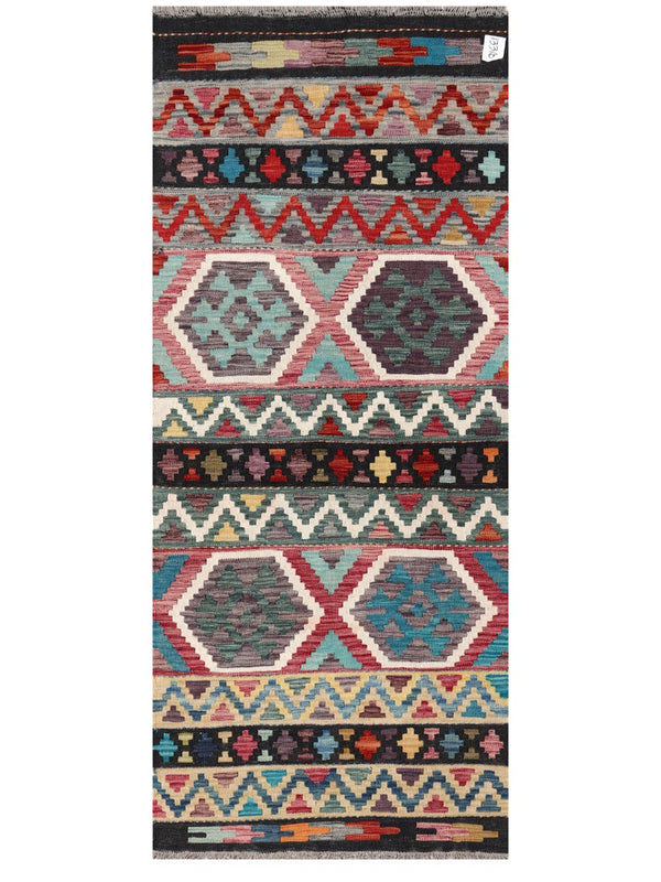Maimana Afghanistan Kilim Rug - 194 x81 cm