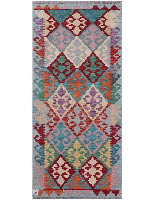Maimana Afghanistan Kilim Rug - 195 x88 cm