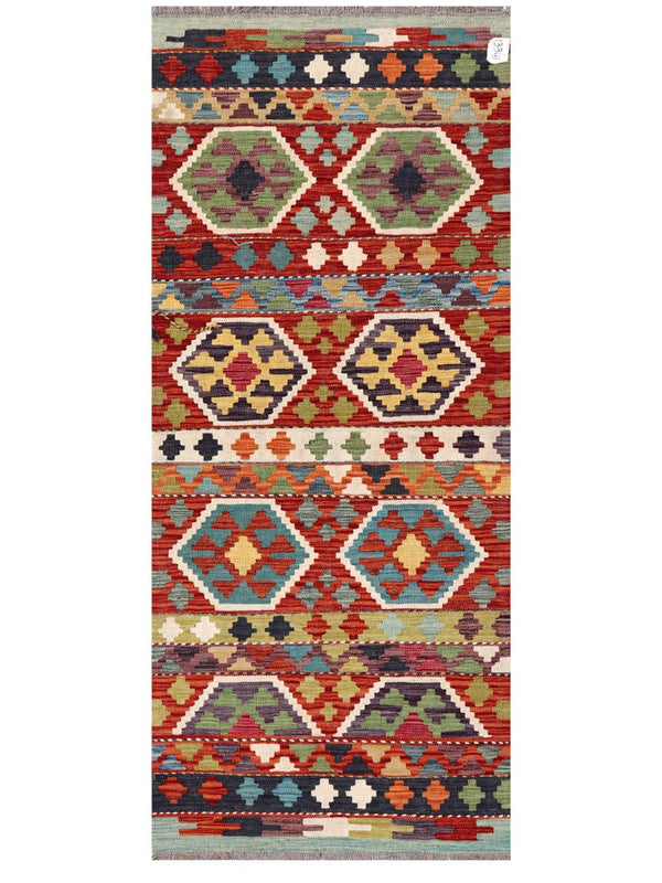 Maimana Afghanistan Kilim Rug - 195 x82 cm