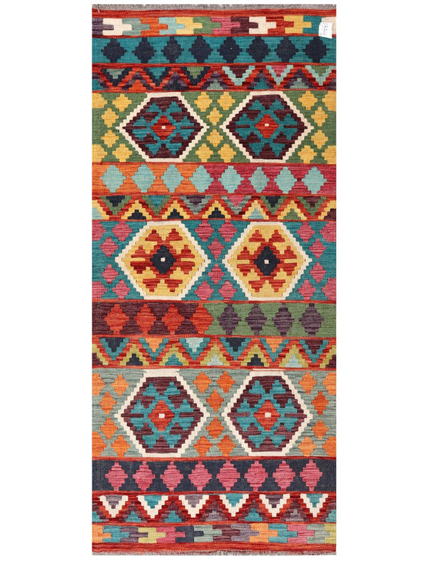Maimana Afghanistan Kilim Rug - 194 x86 cm